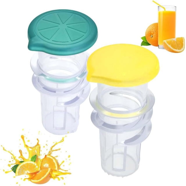SSZMDLB 2Pcs Lemon Juicer, Manual Citrus Juicer for Lemon Orange Fruit, Plastic Hand Press Juicer, Portable Kitchen Gadget for Fresh Juice, Fruit Squeezer