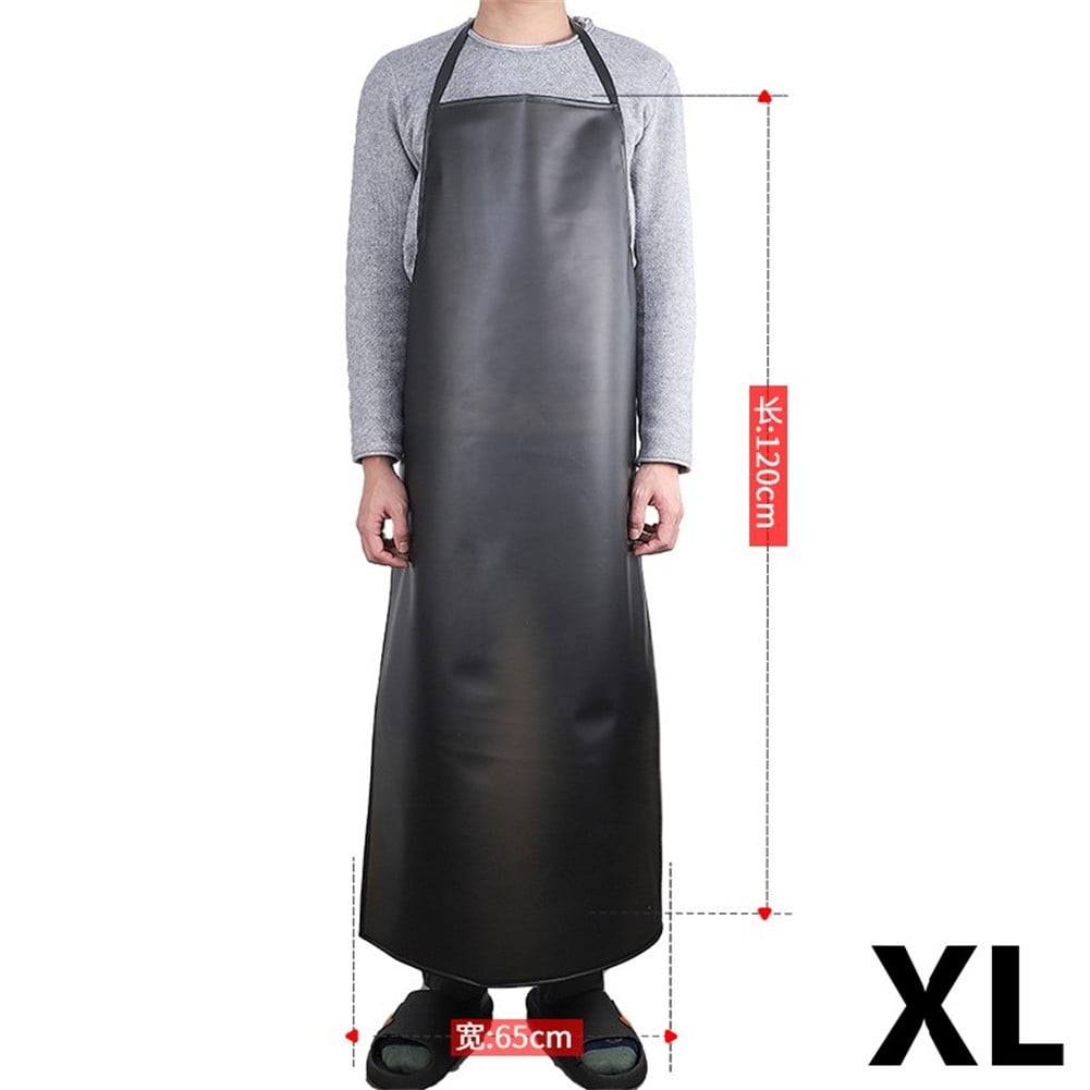 Waterproof Oilproof PVC Black Apron For Kitchen Waterproof Areas