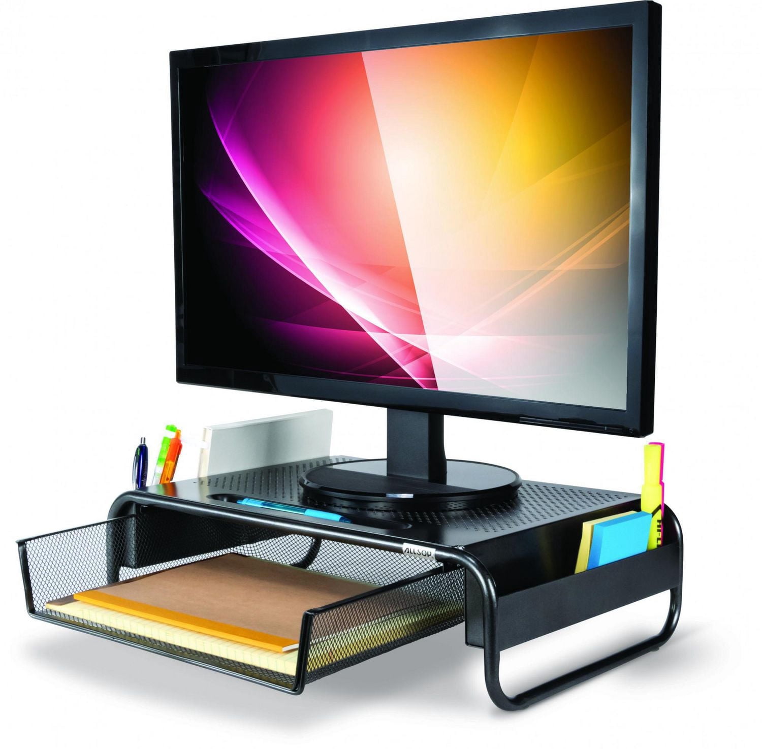 Allsop Metal Art Organizer Monitor Stand - Black