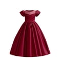 thumbnail image 1 of RXIRUCGD 2025 Vêtements d'Été pour Enfants Robe pour Enfants Couleur Unie Satin Robe Princesse Fête d'Anniversaire Mode Spectacle Robe Piano, 1 of 8