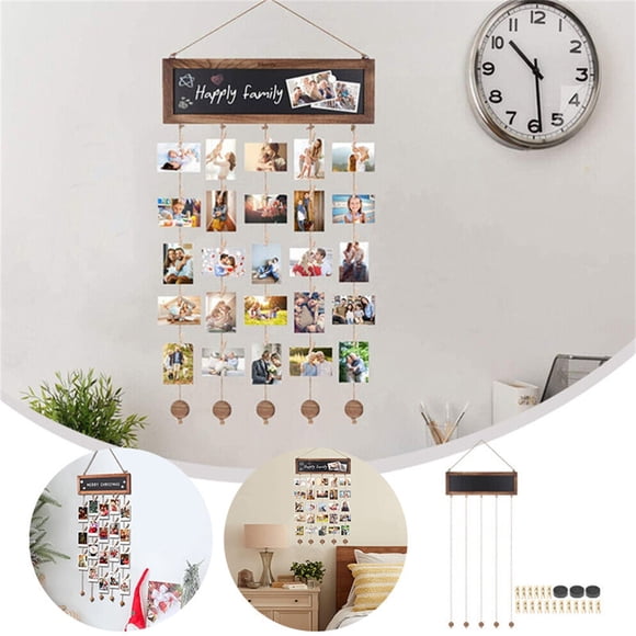 DPTALR Wooden Picture Frames Collages Wall Decor Wall Clip Photo Decorations