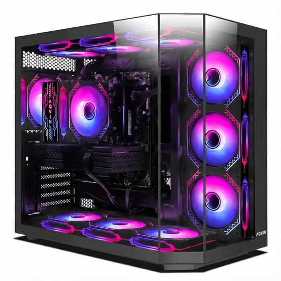 Gaming PC ~ AMD Ryzen 7 8700F Processor 32GB DDR5 RAM 1TB NVMe SSD GeForce RTX 5060 8GB Video Card WIFI Windows 11 Pro - AQVIN Ignite