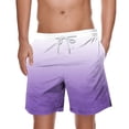thumbnail image 1 of Plebaso Men's Gradient Color Shorts Casual Lightweight Beachwear Shorts Summer Classic Drawstring Shorts, 1 of 4