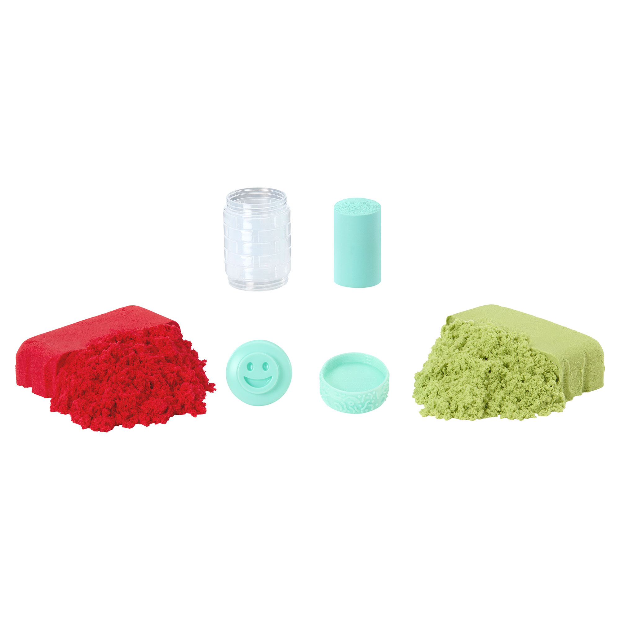 Wonder Factory Never Dry Sand Bag with Never Dry Dough- Red + Lime Green Sand with Light Blue Dough