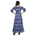 thumbnail image 3 of Moomaya Printed Round Neck 3/4 Sleeve Long Maxi Dress With Drawstring Waist, 3 of 3