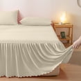 thumbnail image 4 of HHBEAUTY Solid Color Bed Skirt, Wrap-Around Elastic Ruffled Eyelet Bed Skirt Full Size Dust Ruffle, Bed Sheet Dirtproof Non-slip Protective Cover Cover, 59.1x78.7", 4 of 6