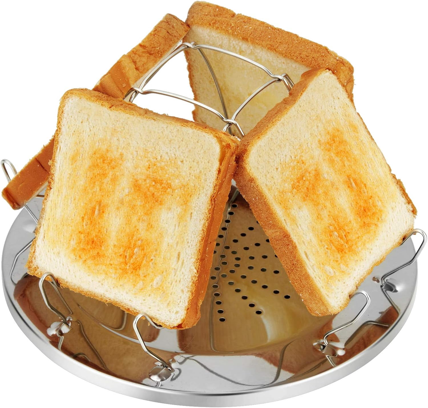Camping toaster with foldable stand porous tray Toaster for family outdoor use gas stove for picnic foldable