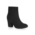 thumbnail image 1 of BLISSFUL STEP Bottines à Talon Bloc à Bout Rond pour Femmes avec Fermeture Éclair Latérale Noir 8, 1 of 6