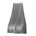 thumbnail image 2 of CHUANK Jupe de Noël en Solde Robe Plissée en Satin Uni pour Femmes Grande Polyvalente, 2 of 6
