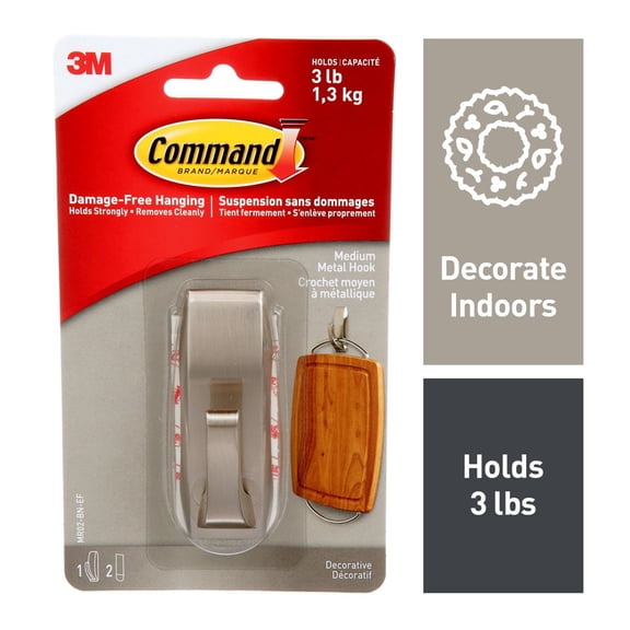 Command™ Decorative Hook MR02-BN-EF, Medium