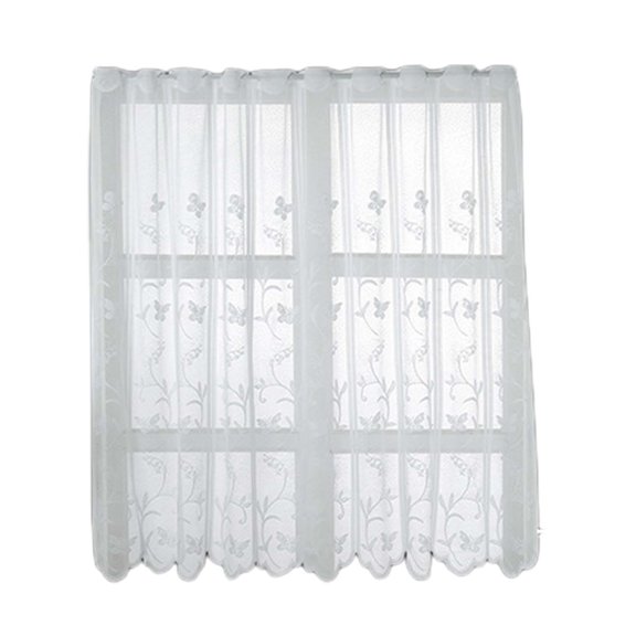 SDNall White Curtain Rod White Curtain Lights Household Fine Woven Screen Curtains, White, Through Rod Design, Privacy Protection, Durable Material