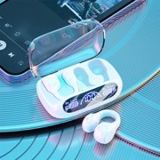 Meitianfacai Earbuds Headphones with Earhook,LED Power Display，IP X5 Waterproof,Noise Cancelling,BT 5.3,Lightweight Over-Ear Earphones with Microphone for iOS Android Cell Phone