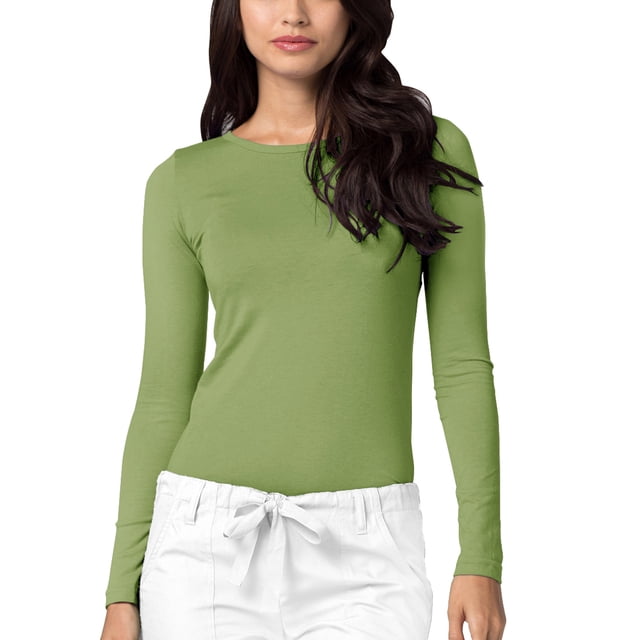 A ADAR T-Shirt de sous-Couche à Manches Longues pour Femme, Coupe Classique, Feuille de Printemps, TG