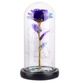 thumbnail image 1 of 1Pc Simulative Rose LED Lamp Delicate Glass Rose Cover Decoration Desktop Night Light Layout Valentine Day Flower Gift (Goldleaf, Purple, Three Leaf), 1 of 6