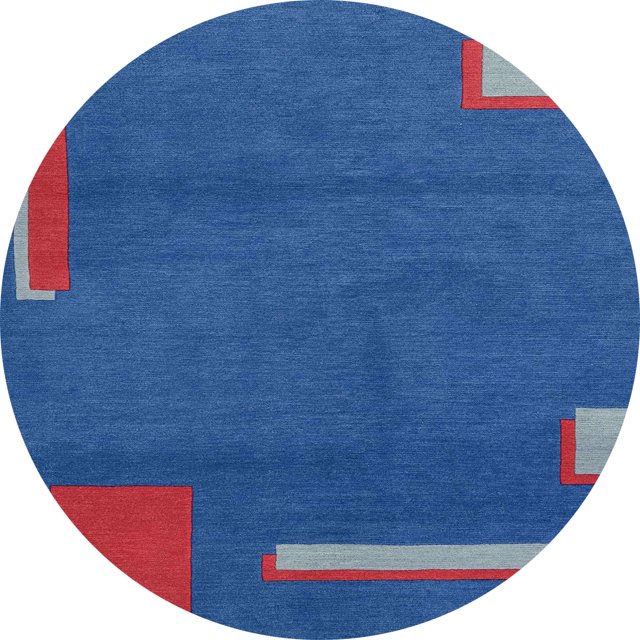 Ahgly Company Tapis d'Intérieur Ronds Abstraits Bleu Saphir Abstrait pour Aire, 4 Pieds Rond