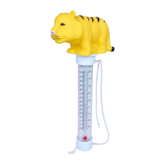 jinwen Thermomètre Flottant pour Piscine, Animal de Dessin Animé pour Piscine pour Enfants, Bains Thermaux, Étang de Pêche, Tigre