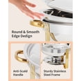 thumbnail image 2 of Plats Anti-Frottement pour Buffet, Ensemble de 2, Serveurs de Buffet Ronds de 5 QT et Ensemble de Réchauds avec Couvercle en Verre, Support et Plateau d'Égouttement, Réchauds en Acier Inoxydable pour Traiteurs et Fêtes, 2 of 13