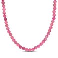 thumbnail image 1 of Miabella 17ct TGW Pink Tourmaline Bead Necklace in Rose Plated Sterling Silver, 1 of 4