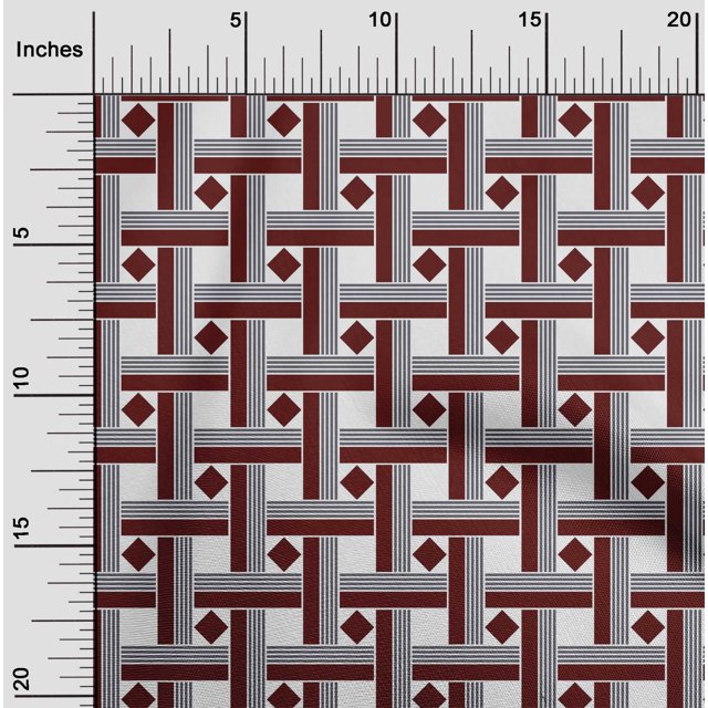 oneOone Georgette Viscose Fabric Diamond & Basketweave Geometric Print Fabric BTY 42 Inch Wide
