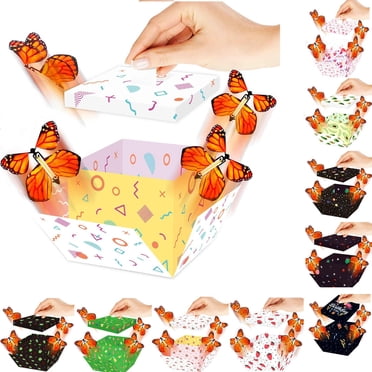 Boîte-cadeau Explosion 2 Pcs, Boîte Surprise, Boîte-Cadeau Polygonale Boîte Surprise Boîte Volante Boîte de Papillons Explosion Boîte-Cadeau de Fête