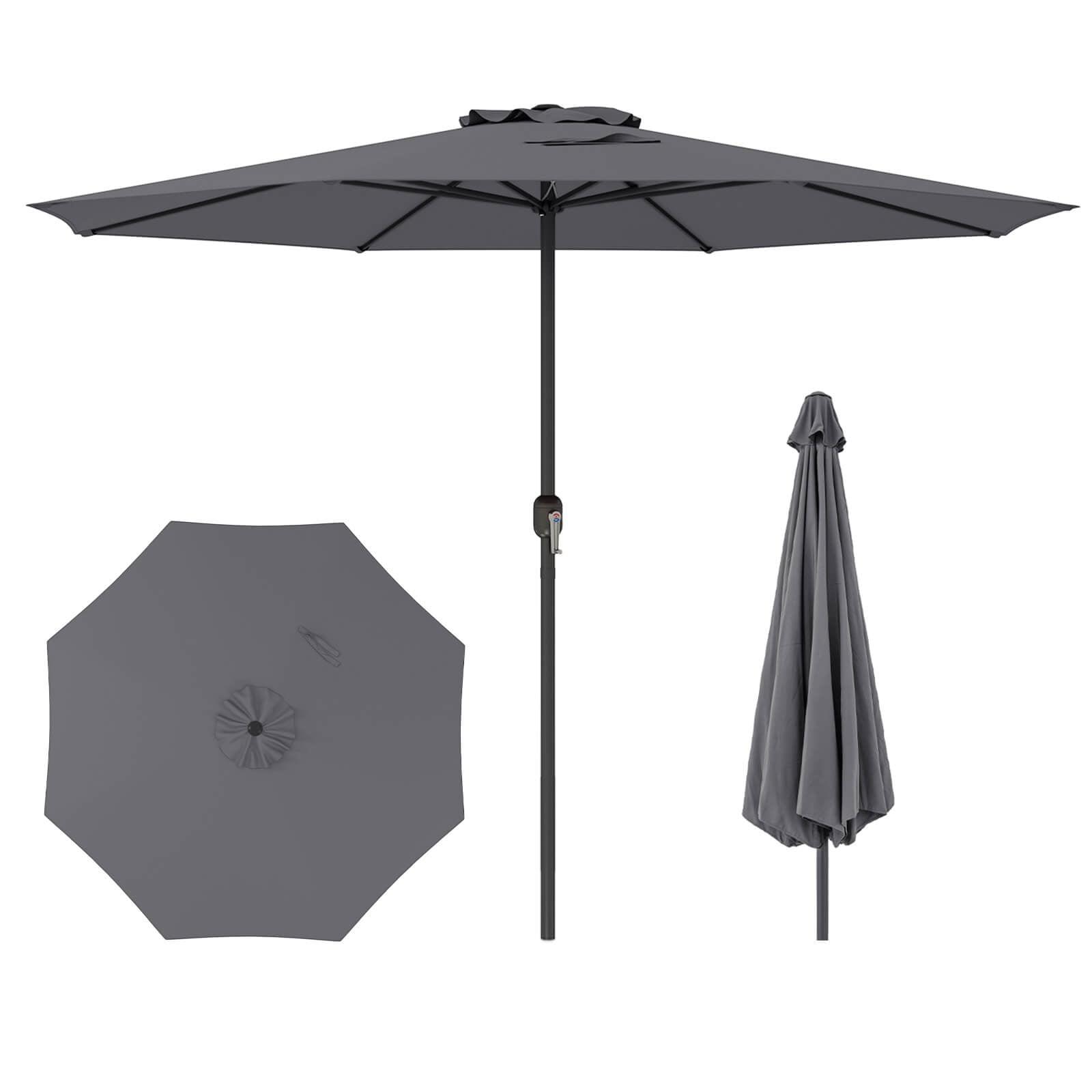 grey patio umbrella canada PURPLE LEAF Outdoor Windproof Umbrella, Square Cantilever Outside Premium cantilever patio umbrella with Sunbrella fabric Dark Gray Outdoor Umbrella, Adjustable