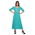 thumbnail image 1 of Moomaya Haut Indien Imprimé Robe Kurti Longue Tunique à Manches 3/4 Robes pour Femmes, 1 of 5