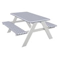thumbnail image 2 of Picnic Tables for Outdoors Outdoor Courtyard Waterproof Table Cover Three Piece Picnic Table Cloth Back Flannel Elastic Table Cover Picnic Table Cover, 2 of 5