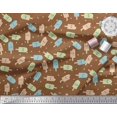 thumbnail image 3 of Soimoi Velvet Fabric Text & Peanut Butter Food Decor Fabric Printed Yard 58 Inch Wide, 3 of 6