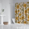 thumbnail image 3 of Ensemble de Rideau de Douche avec Encliquetable, Beige Vert Marguerite (3) Rideaux de Douche Réutilisables Doublure de Douche, Rideau de Salle de Bain Décoratif en Polyester, 72x72 Pouces, 3 of 4