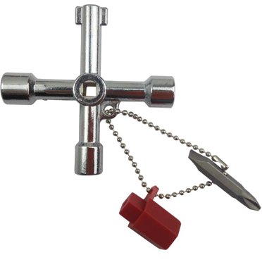 Clé Multifonctionnelle Universelle à 4 Voies pour Armoire de Contrôle, avec Embout pour Armoires Communes et Systèmes de Verrouillage