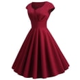 thumbnail image 2 of TIMIFIS Robe à Manches Courtes pour Femmes, Style Rétro Vintage des Années 1950, Robe de Cocktail Évasée, Robe à Pois Audrey, Robe d'Été Décontractée, Robe Trapèze, Robe de Travail, Robes d'Invitée de Mariage, Été, 2 of 5