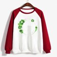 thumbnail image 4 of Besolor Womens St. Patrick's Day Shirts Long Sleeve Sweatshirt Cute Color Block Clover Shamrock Pullover Tops for Party, 4 of 4