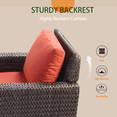 thumbnail image 4 of Krikacy Rattan Wide Seat Armchair, Hand-Woven HDPE All-Weather Chair,for Outdoor Patio, Red, 4 of 7