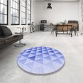 thumbnail image 4 of Ahgly Company Tapis d'Intérieur Lavable en Machine Carré Bleu Ruban Transitionnel Bleu, 7 Pieds Carré, 4 of 7