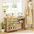 thumbnail image 2 of HOMCOM Folding Sewing Table, Rolling Craft Table with Storage, Natural, 2 of 10