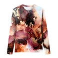 thumbnail image 5 of CEHVOM Hauts Amples à Col Rond pour Femmes T-Shirts Imprimés Décontractés Blouse à Manches Longues en Solde, 5 of 5
