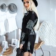 thumbnail image 3 of Fashion Women Plus Size Turn Down Collar Letter Print Buttons Mini Shirt Dress, 3 of 6