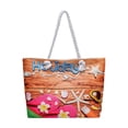 thumbnail image 2 of Canvas Tote Bag Beach Bag Rope Handles, Large Capacity Travel Shopping Shoulder Bag, Multicolor, 48 x 33 x 9 cm, 1 Count, 2 of 6