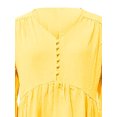 thumbnail image 3 of Sexy Dance Robe Longue pour Femmes, Décor de Boutons, Robes Maxi, Col en V, Plissée, Manches Longues, Jaune Pâle, 3TG, 3 of 5