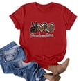 thumbnail image 1 of Blouses pour Femmes Mode pour Femmes Imprimé Manches Courtes Blouse Ample T-Shirt Drôle à Col Rond Hauts, 1 of 1