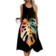 thumbnail image 2 of yoeyez Robes pour Femmes 2025 Fête Sans Manches Décontractée Robe Débardeur à Fleurs Ourlet Irrégulier Col Ras du Cou Robes Maxi Grande Taille Noir,P, 2 of 3