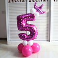 thumbnail image 3 of simhoa 19pcs/Set Numbers 0-9 Foil Balloons Party Latex Balloons Wedding Decorations Number 5, 3 of 4