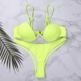 thumbnail image 3 of Faithtur Women Solid Color Adjustable Spaghetti Strap Underwire Bra + Thong, 3 of 9