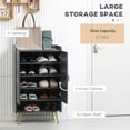 thumbnail image 4 of HOMCOM Narrow Shoe Cabinet for Entryway Shoe Storage Cabinet with Storage, 4 of 10