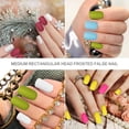 thumbnail image 3 of 1 Set Glue on Nails Medium Strips Matte Simple Length Files Stick Full Cover Wraps Art Decals Artificial Beauty Tool Manicure Kit Decorations 12, 3 of 6