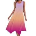 thumbnail image 2 of Ovzne Robes Grande Taille pour Femmes aux Formes Robe de Plage Robes pour Femmes Sans Manches Col Rond à Cordon Décontractée à Volants Robe Trapèze Courte Robe de Vacances Liquidation, 2 of 7