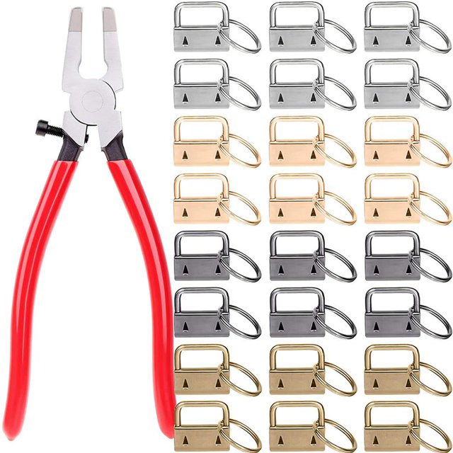 Matériel de Porte-Clés en Alliage Matériel de Porte-Clés Dur Pinces avec Clips de Queue Matériel Exquis pour Fabrication de Porte-Clés Intérieur Extérieur