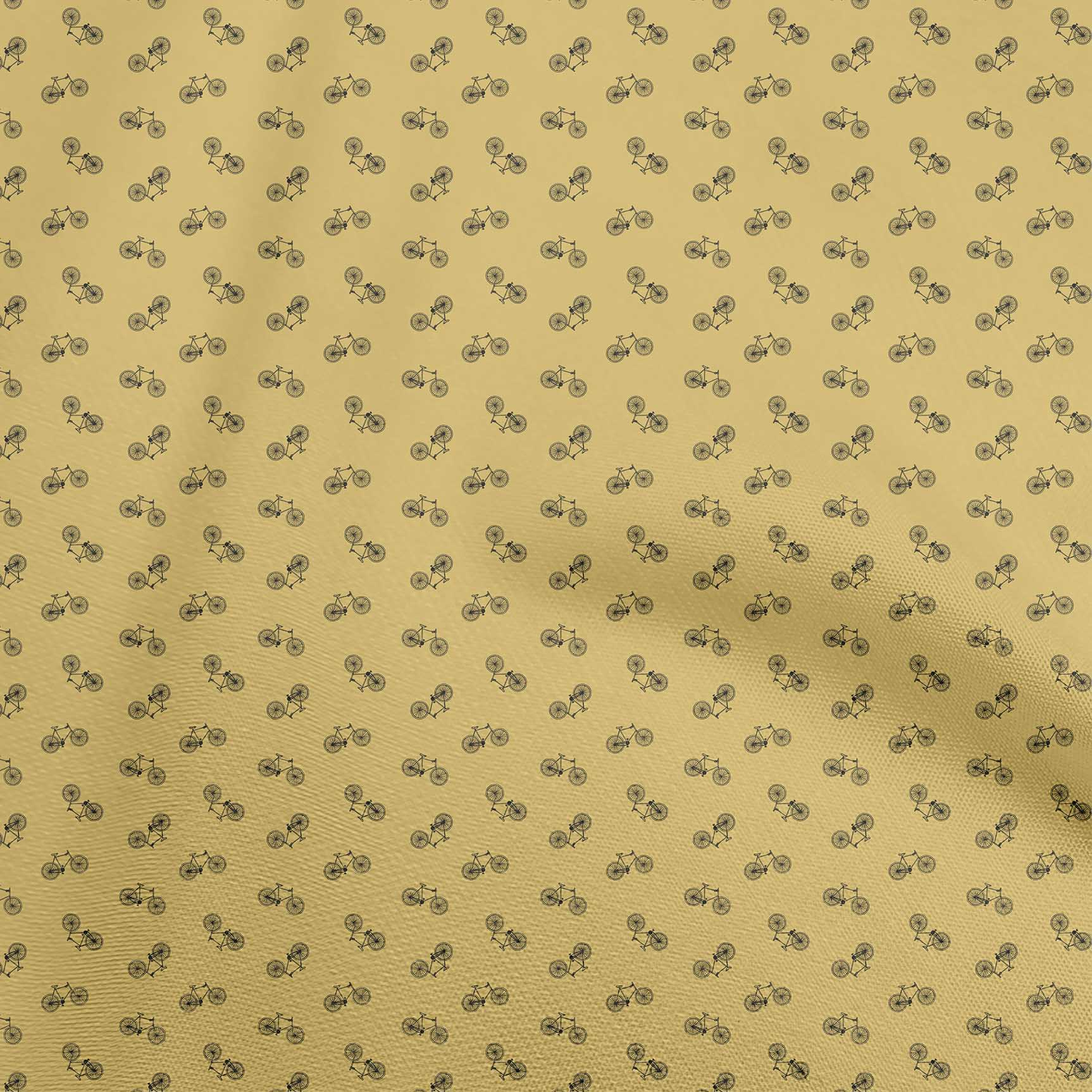oneOone Rayon Yellow Fabric Bicycle Dress Material Fabric Print Fabric By The Yard 56 Inch Wide