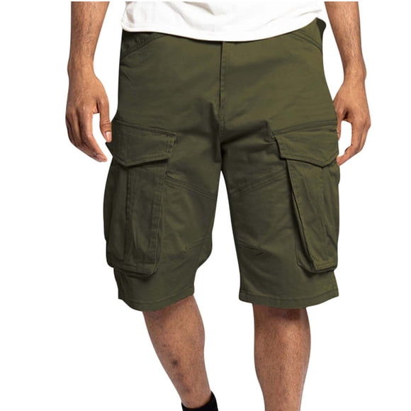 cllios Men Cargo Shorts Big and Tall Multi Pockets Outdoors Hiking 5 Inch Shorts Half Trousers with Button Zipper Baggy Work Work Shorts