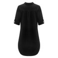 thumbnail image 3 of Kcodviy Robe Chemise à Col Rabattu Grande Taille pour Femmes, Robes Amples pour Femmes, Robes d'Été Unies pour Femmes, Grande Taille Décontractée, Robe Grande Taille, 3 of 8